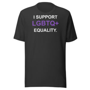 I Support LGBTQ+ Equality Tee in Dark Grey — Printful product mockup
